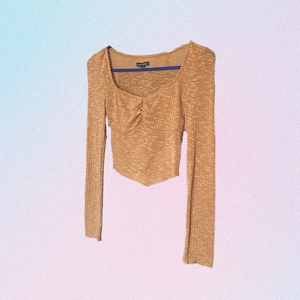 NWOT • Wild Fable • Tan Ruched Crop Top 🤎